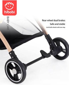 hibobi Luxury Multi-Functional Foldable and Portable Baby Stroller, With a Reversible Handle and Shock-Absorbing Spring,Lightweight Baby Stroller  - Image 3