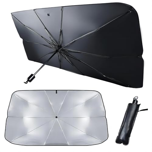 Sunkizzrs® Car Sun Shade Windshield Cover PRO+ — Foldable Windshield Insulation Shade — Umbrella for Car Front Window — Protect Car from Sun Rays & Heat Damage Keep Cool & Protect Interior - Image 1