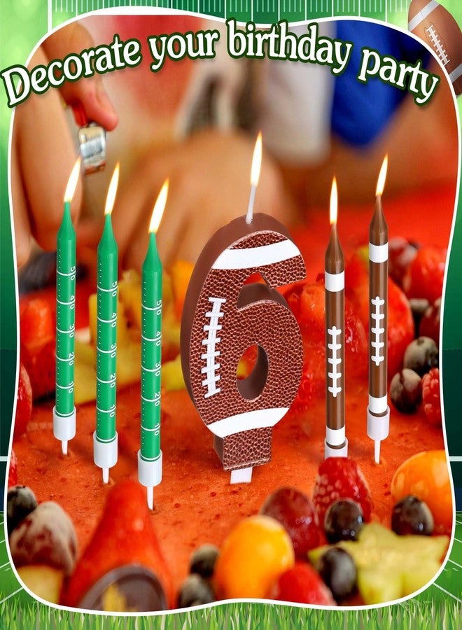 Photect 11 PCS Football Birthday Candles Number 5-9 Candle Football Cake Topper Decor Football Themed Birthday Cake Decorations for Boys Girls Kids Party Supplies (Number 6) - Image 3