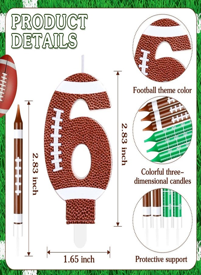 Photect 11 PCS Football Birthday Candles Number 5-9 Candle Football Cake Topper Decor Football Themed Birthday Cake Decorations for Boys Girls Kids Party Supplies (Number 6) - Image 2