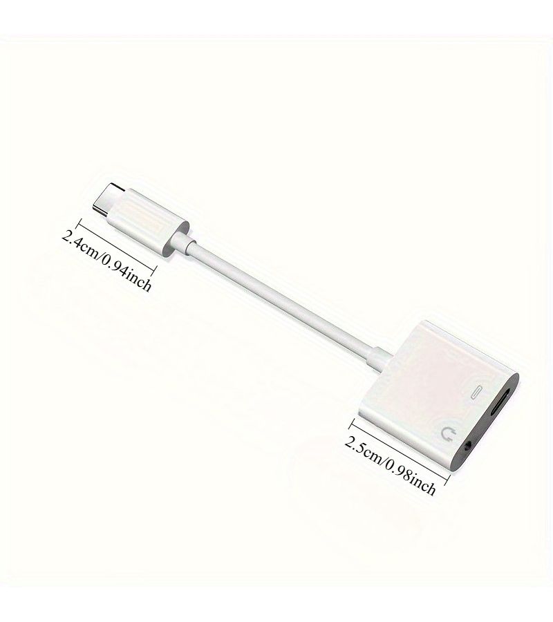 USB C To 3.5mm Headphone And Charger Adapter 10W In 1 Simultaneous Audio Jack For iPhone 16 Pro 16 Pro Max 15 Pro 15 Pro Max Series - Image 2