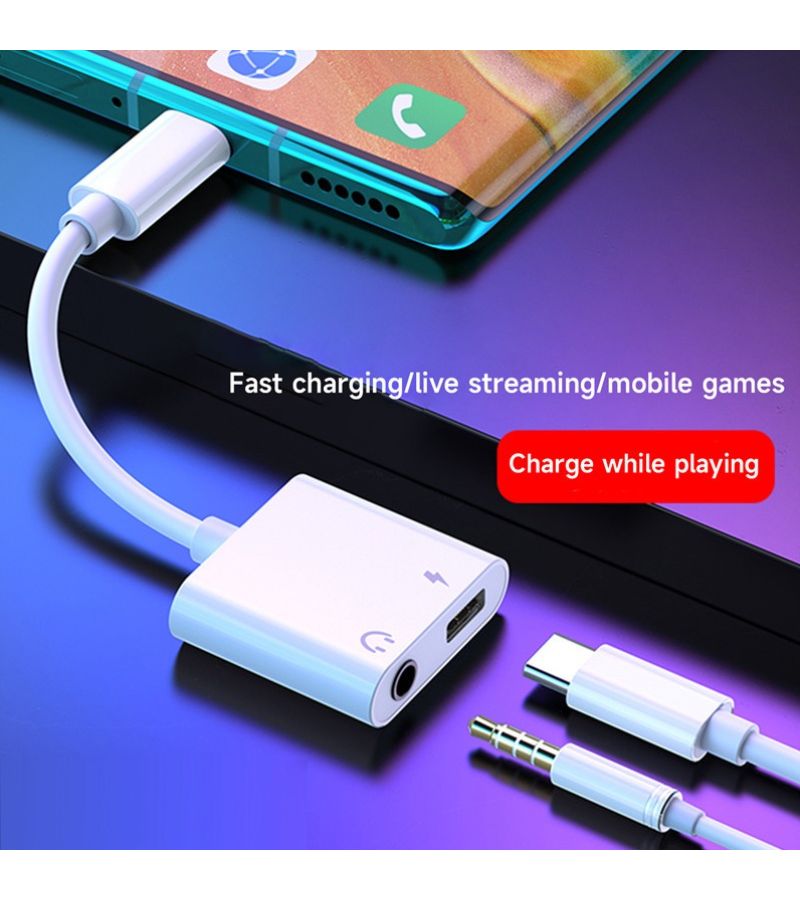 USB C To 3.5mm Headphone And Charger Adapter 10W In 1 Simultaneous Audio Jack For iPhone 16 Pro 16 Pro Max 15 Pro 15 Pro Max Series - Image 3