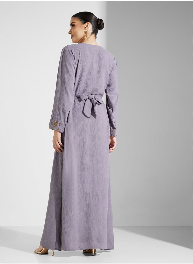 ARABIAN CLOSET Embellished Belted Jalabiya  - Image 2