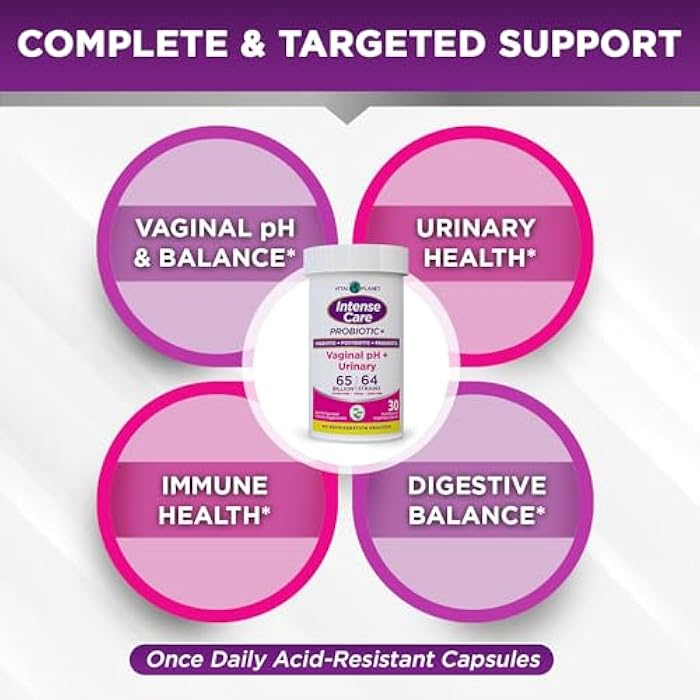 Vital Planet - Intense Care Vaginal pH & Urinary Probiotics for Women Plus Organic Prebiotics, Postbiotics, and Parabiotics, 65 Billion CFU and 64 Strains, Immune and Digestive Health 30 ct - Image 3