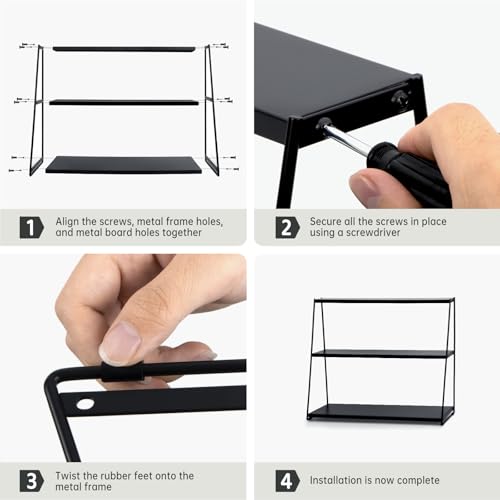 PUERSI Coffee Mug Holder, Metal Mug Display Rack for Countertop, 3 Tier Mug Shelf, Coffee Station Accessories Organizer for Kitchen, Office, Home - Black - Image 5