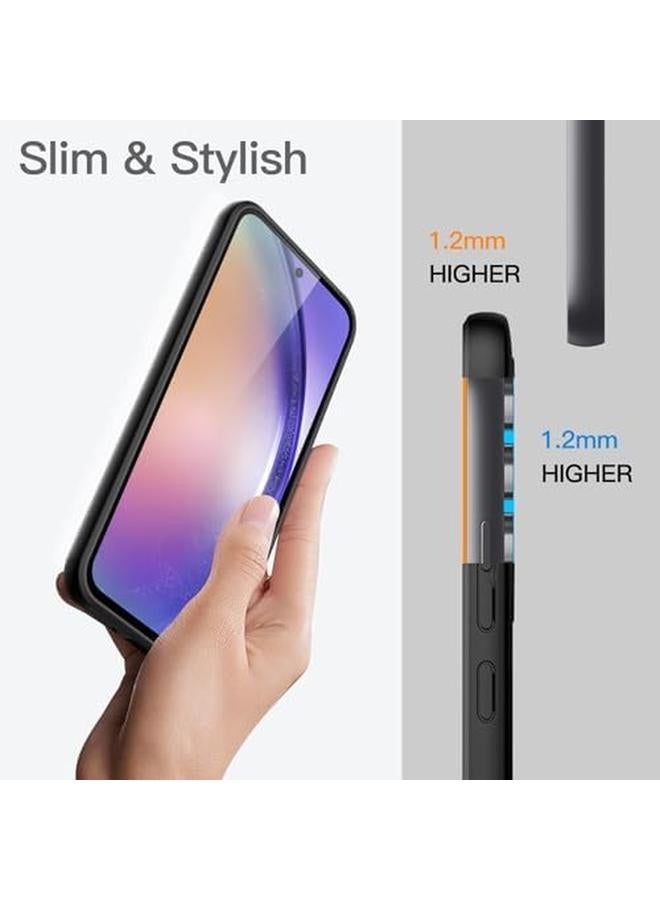جي تيك جراب رفيع مناسب لهاتف Samsung Galaxy A54 5G مقاس 6.4 بوصة مصنوع من مادة TPU الناعمة وغطاء حماية رفيع مع لمسة نهائية غير لامعة مقاوم للصدمات باللون الأسود - Image 3