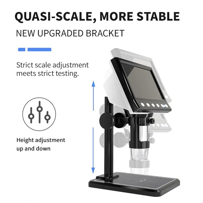 ETZIN مجهر رقمي LCD بحجم 4.3 بوصة لمراقبة العملات 40-1000X مكبر عملات USB مع قاعدة عالية و8 مصابيح LED للأطفال والبالغين وغيرها - Image 4