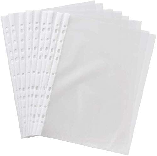ANG 100-Piece a4 Sheet Protectors Files with 11 Punched Ring Holes, Sheet Protector a4 Size Transparent File Sleeves (100 Sheets - 60 Micron) - Image 2