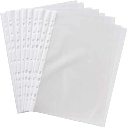 ANG 100-Piece a4 Sheet Protectors Files with 11 Punched Ring Holes, Sheet Protector a4 Size Transparent File Sleeves (100 Sheets - 60 Micron) - Image 1