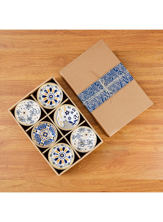 Style Ceramic Bowls Tableware Underglaze Color Bowls Gift Box Bowl And Chopsticks Set Event Small Gift Bowl Set
