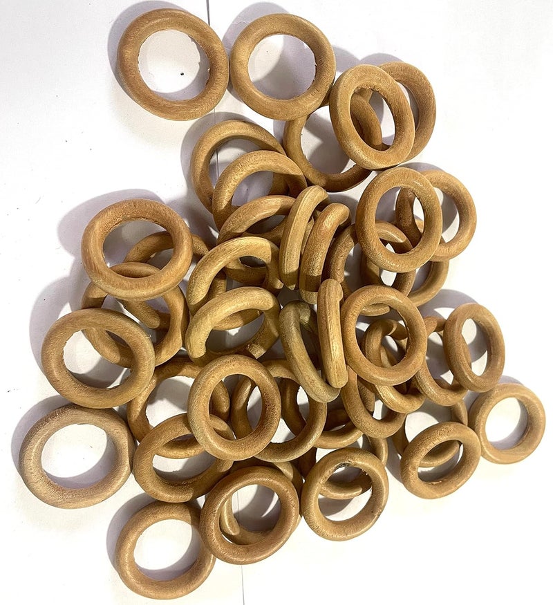 OMX ,1.5 Inch, Round Wooden Rings Set of 50 Pc Rings-Macrame, DIY Art and Craft, Jhula, Toran, Bag, Bunting, Door Hanging, Wall Hanging (1.5 Inch) - Image 3