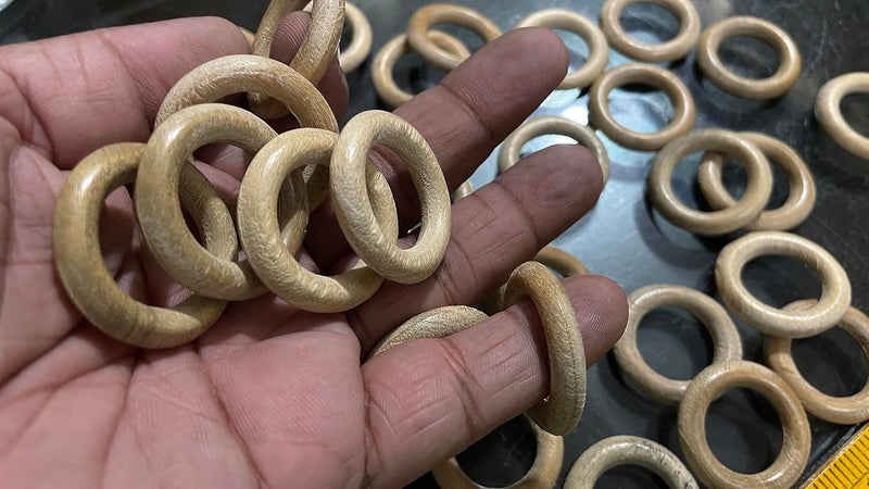 OMX ,1.5 Inch, Round Wooden Rings Set of 50 Pc Rings-Macrame, DIY Art and Craft, Jhula, Toran, Bag, Bunting, Door Hanging, Wall Hanging (1.5 Inch) - Image 1