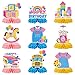 Aposwow Rachell Teacher Party Decorations 9Pcs Cartoon English Teachers Honeycomb Centerpieces Rachel Girls Rainbow ABC Bus Table Decorations for Cartoon Teacher Fans Birthday Baby Shower Classroom Decor - Image 2