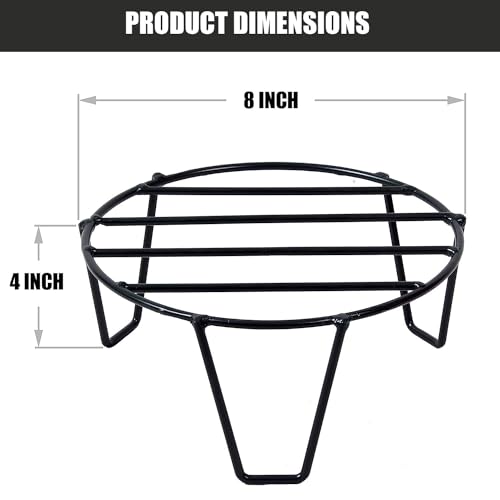 ORILEY Round Plant Stand Galvanised Metal Flower Pot Holder Indoor Gamla Support Corner Rack Outdoor Display Shelf for Home Garden Balcony Decoration - (Pack of 4, Black) - Image 2