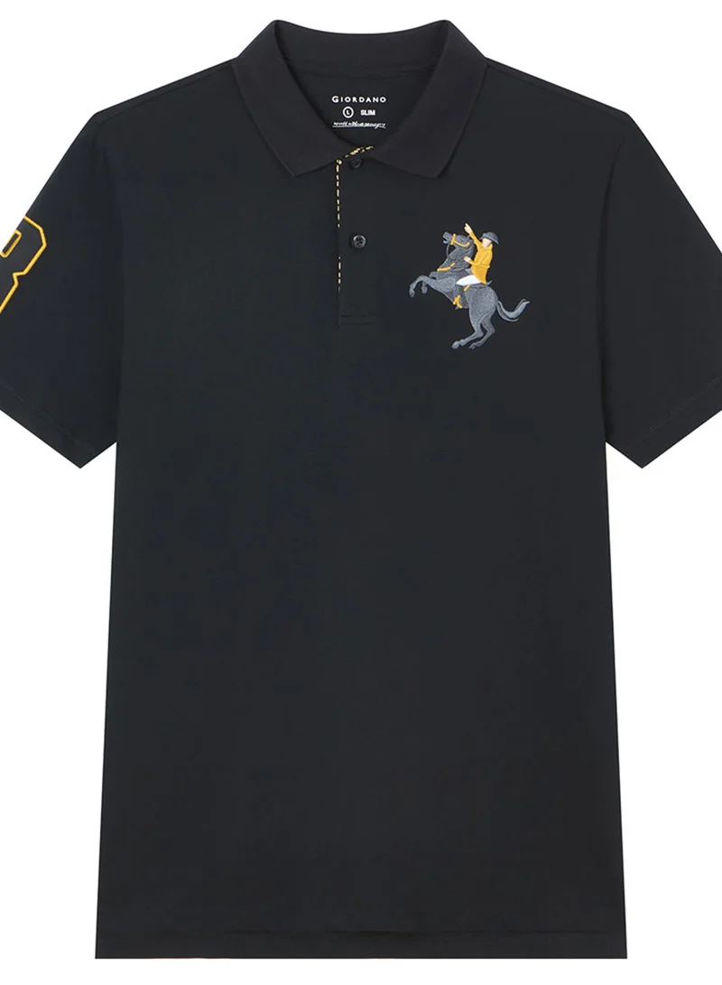 Men’s Cotton Slim Pique Polo with Napoleon Embroidery