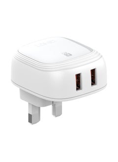 LDNIO LDNIO A2512Q Fast Charger Universal Plug With Type C Cable And Mini Dual USB Ports For Iphone 18W - White  - Image 2