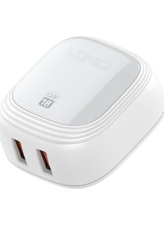 LDNIO LDNIO A2512Q Fast Charger Universal Plug With Type C Cable And Mini Dual USB Ports For Iphone 18W - White  - Image 5