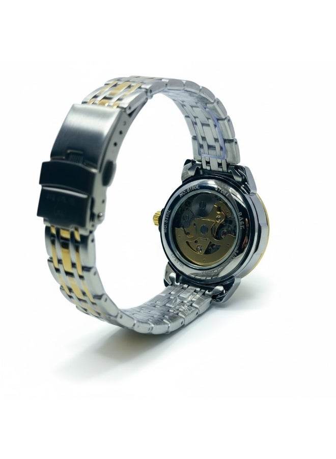 SHADOW Eclipse AS8190L Women’s Automatic Watch Skeleton Dial Two Tone Stainless Steel Strap Luxury Ladies Wrist Watch - Image 4
