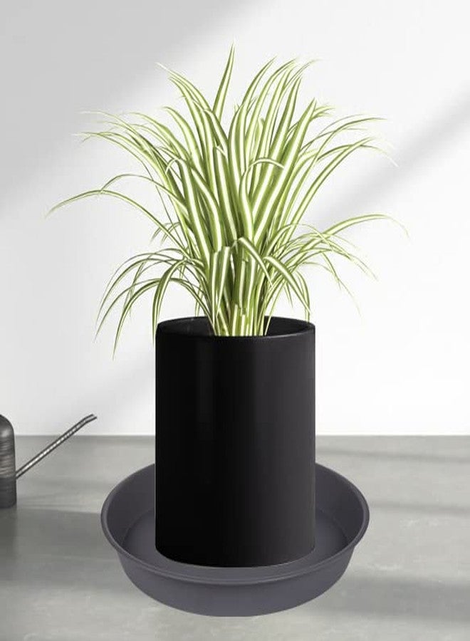 Bleuhome 6 Pack Planter Saucer Tray Gray, 4 6 8 10 12 13 15 17 19 inch Pot Saucers, Heavy Duty Plastic Plant Saucers for Indoors, Plant Drip Tray, Plant Trays for pots Planter (6 inch, Cement) - Image 3