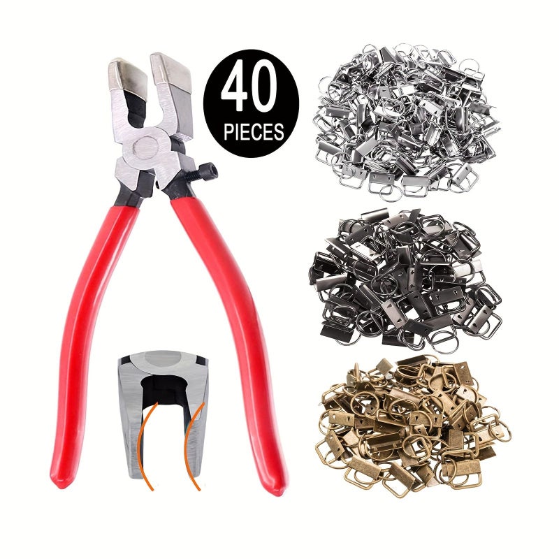 40Pcs 1 Inch Key Fob Hardware Set for Wristlet Keychain and Key Making Supplies - Image 1