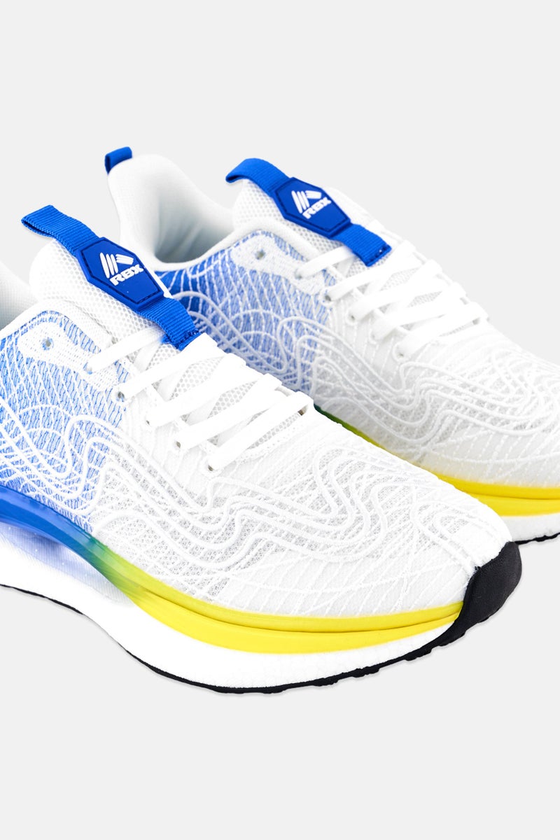 RBX Men Embroidered Mesh Lace Up Running Shoes, Multicolor - Image 3