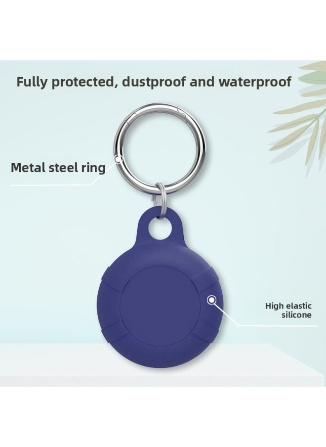 Generic - Suitable For Apple Waterproof AirTag Tracker Anti-lost Device Locator Protective Cover Airtag Protective Case-Color:(red*mint Green*light Purple*matcha Green) Small Ring*4+large Round Buckle*4-Applicable Models:Airtag Waterproof Keychain Protective Cover - Image 1