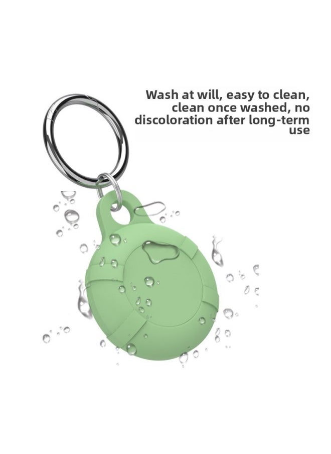 Generic - Suitable For Apple Waterproof AirTag Tracker Anti-lost Device Locator Protective Cover Airtag Protective Case-Color:(red*mint Green*light Purple*matcha Green) Small Ring*4+large Round Buckle*4-Applicable Models:Airtag Waterproof Keychain Protective Cover - Image 1