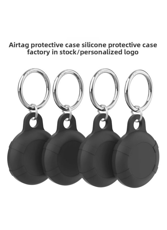 Generic - Suitable For Apple Waterproof AirTag Tracker Anti-lost Device Locator Protective Cover Airtag Protective Case-Color:(red*mint Green*light Purple*matcha Green) Small Ring*4+large Round Buckle*4-Applicable Models:Airtag Waterproof Keychain Protective Cover - Image 1