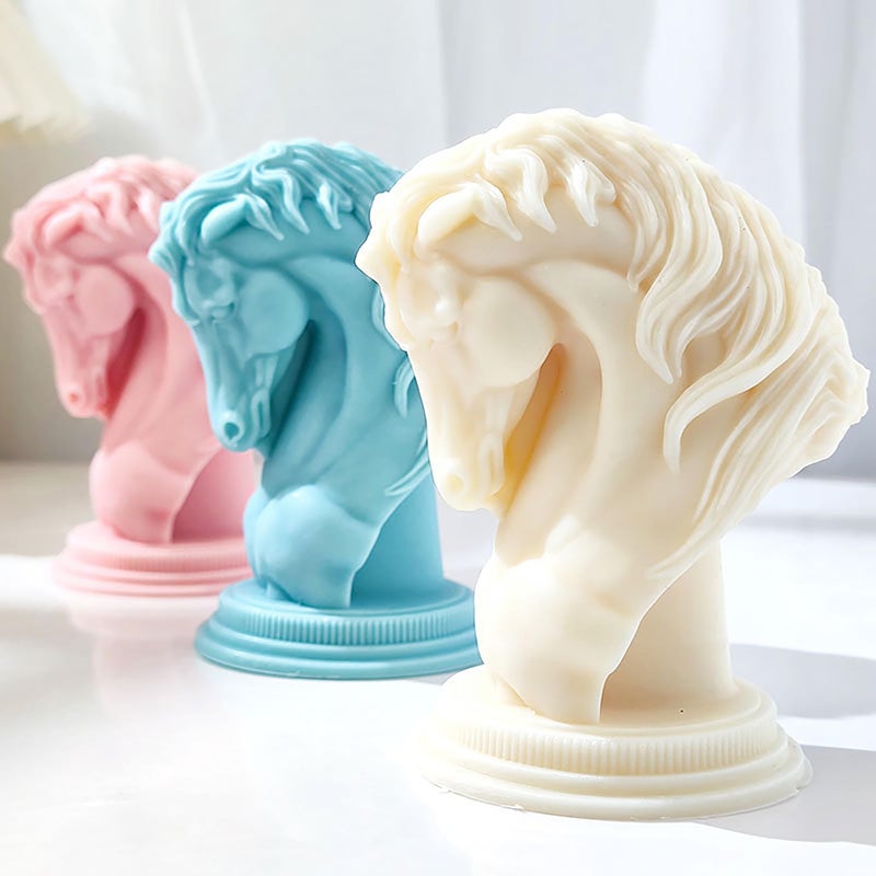 ESEENS Horse Head Molds Horse Candle Resin Mold - Resin Casting Silicone Molds for Home Decor & Candle Making Wave Spiral Mold - Image 2