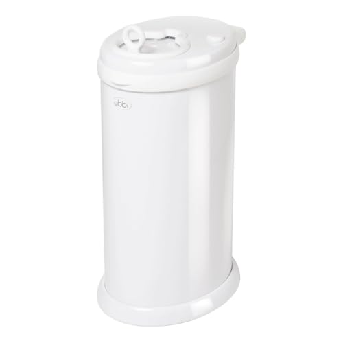 ubbi Ubbi Steel Diaper Pail Odor Locking No Special Bag Required AwardWinning Registry MustHave White 