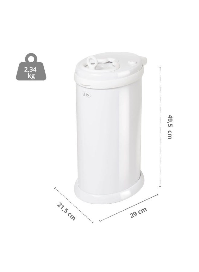 Ubbi Steel Diaper Pail, Odor Locking, No Special Bag Required, Award-Winning, Registry Must-Have, White - Image 4