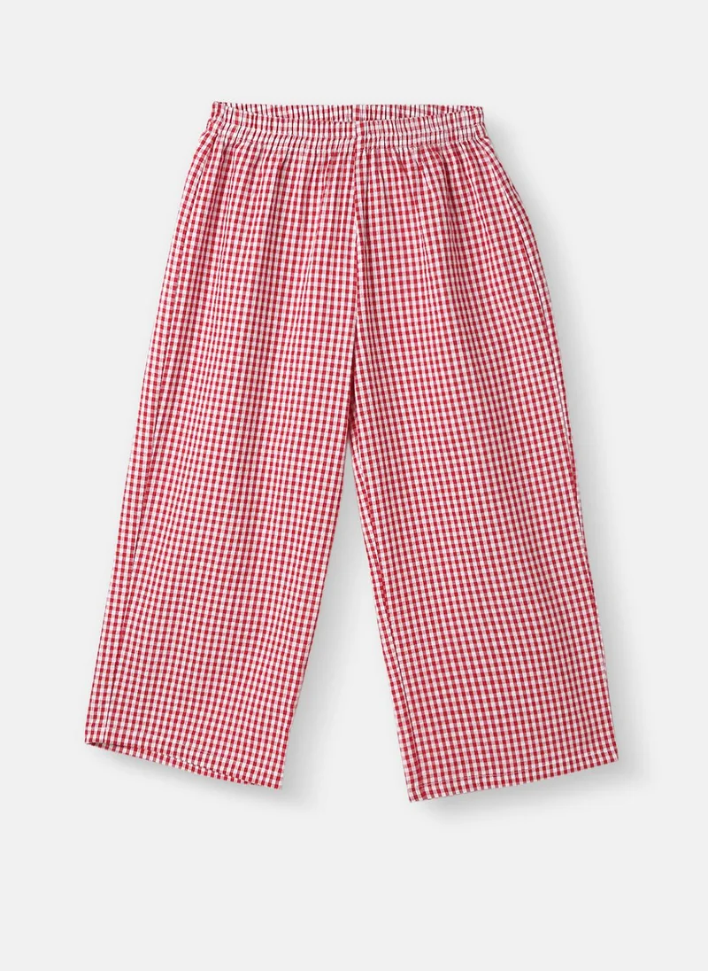 Nautinati Girls’ Cotton Top and Pants Set |Gingham Asymmetric Clothing Set | Frill Crop Top |2-10 Years
