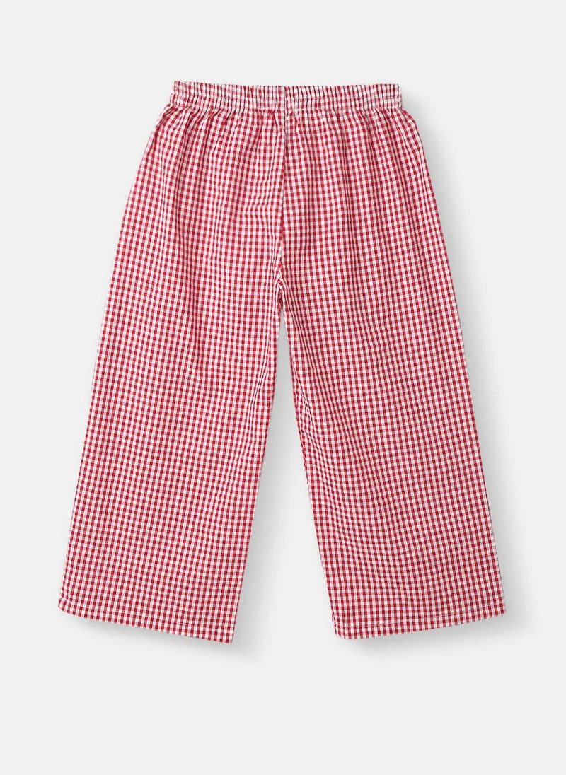 Nautinati Girls’ Cotton Top and Pants Set |Gingham Asymmetric Clothing Set | Frill Crop Top |2-10 Years