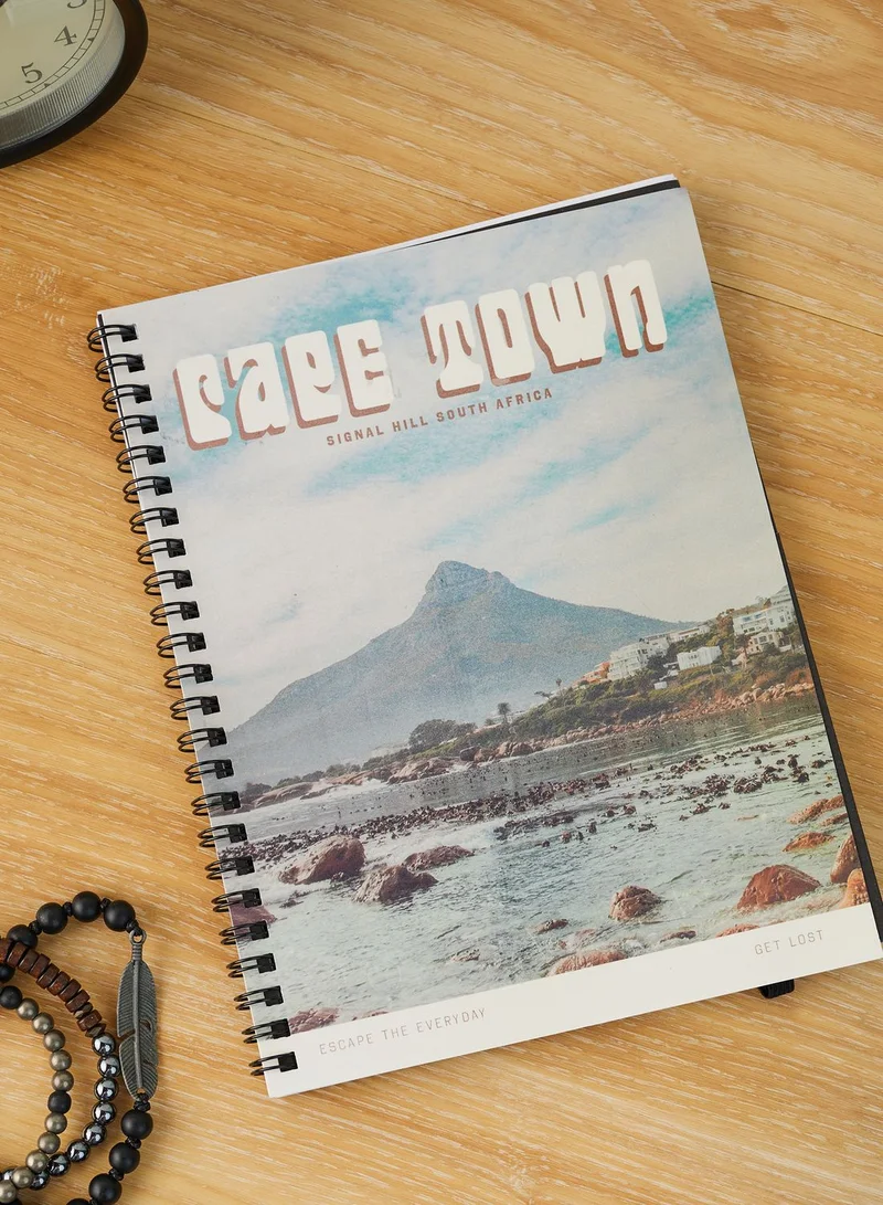 Typo Saf Travel Poster A5 Recycled Notebook