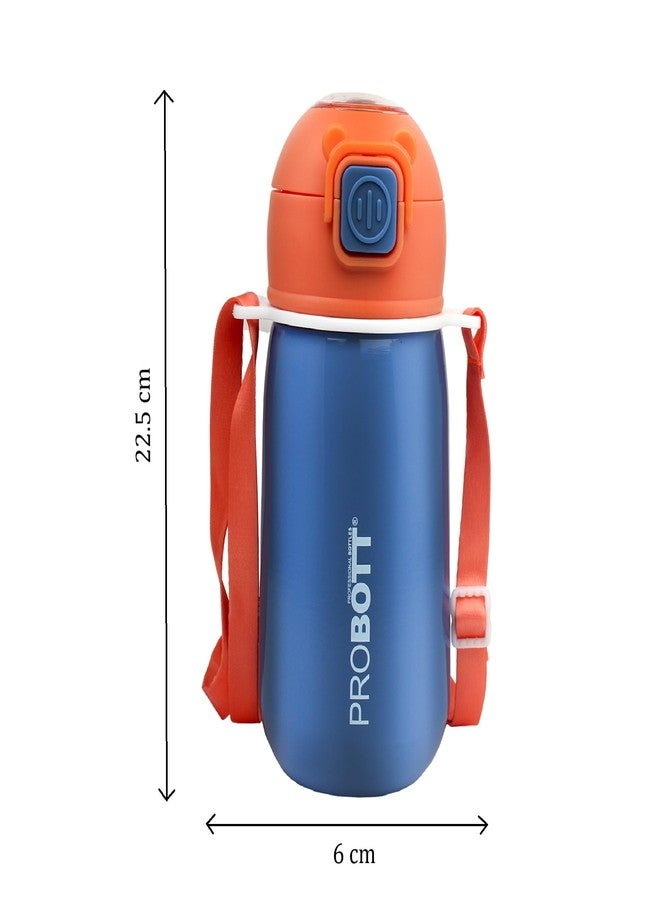 Probott Cutie 500ml Stainless Steel Hot & Cold Water Bottle for 3-5yrs Kids, Blue | Double Walled Vacuum Flask | Sipper Bottle with Straw & Strap for School | Perfect for Toddlers | Leak Proof - Image 4