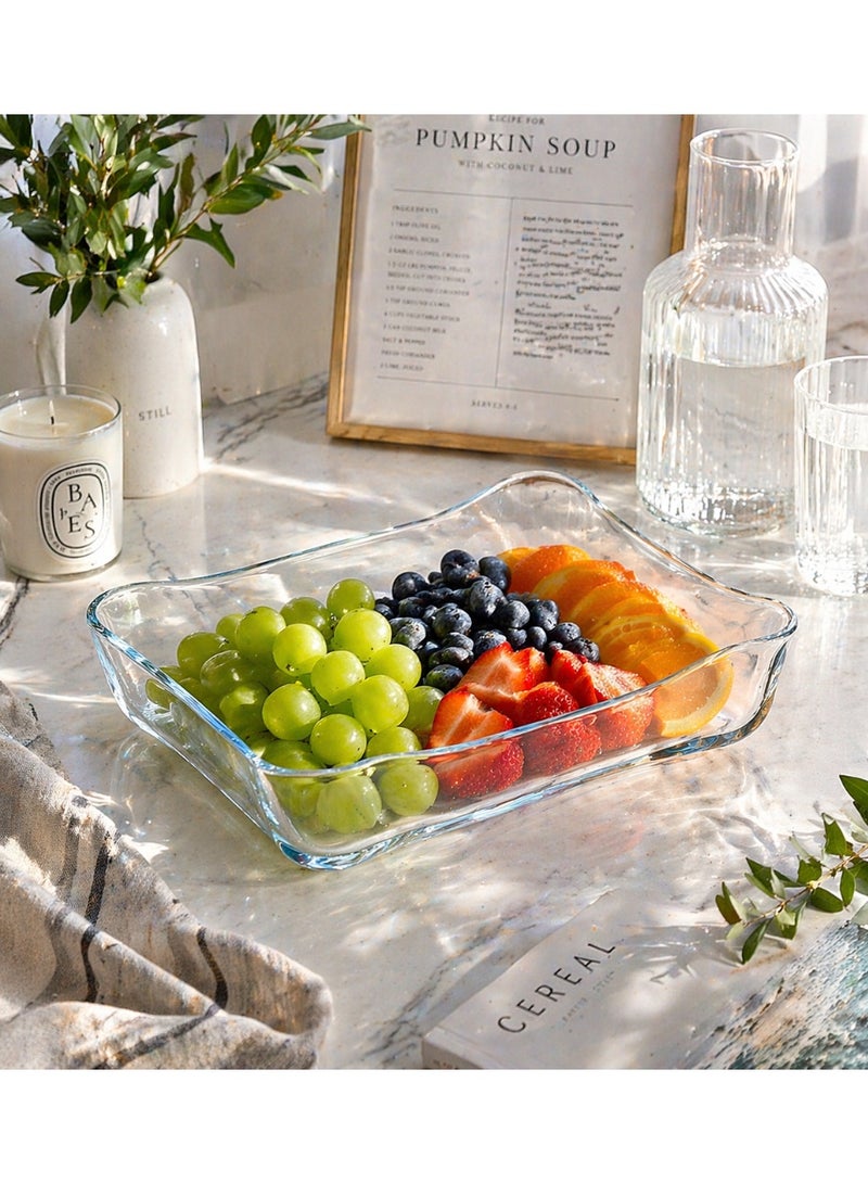 Home Pro 30 cm Rectangular Glass Baking Dish – Clear  Serving Tray for Oven & Table Use - Image 3