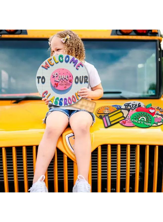 13pcs Replaceable Letters Wooden Welcome Sign for Classroom Entryways - Image 5