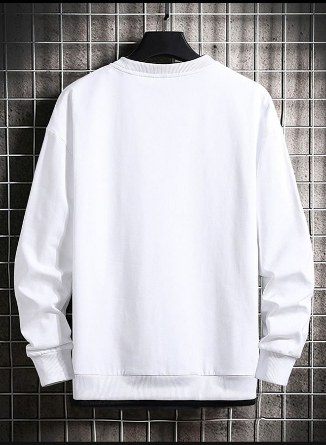 NIBEMINENT Sweater Autumn And Winter Men's Plus Velvet Thick Long-Sleeved T-Shirt Youth Round Neck Top New - Image 1