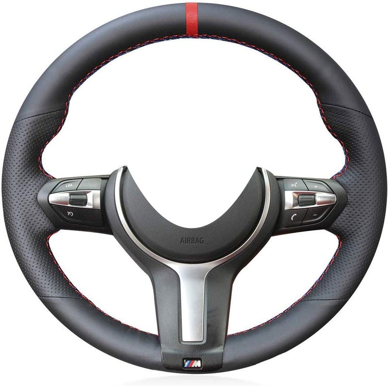 Eiseng DIY Sew Black Microfiber Leather Car Steering Wheel Cover for BMW 3 Series F30 F10 M Sportfor 20142017 M3 M4 M5 M6 F12 F13 M240i F39 X2 M35i F85 X5 M F86 X6 M Interior Accessories