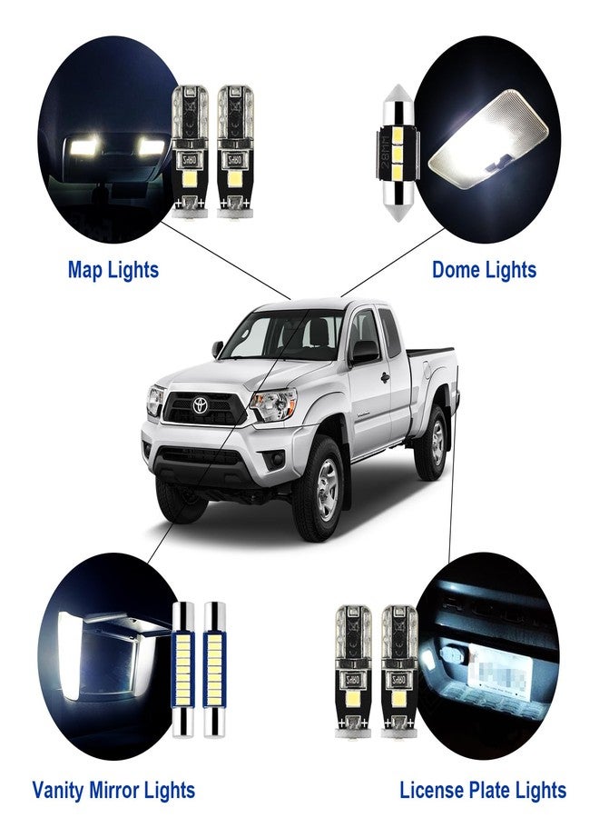 Easy Eagle Super Bright 6000K White LED Interior Lights Bulbs - for Toyota Tacoma 2016 2017 2018 2019 2020 2021 2022 Accessories - Kit Package Include 9 LED Lights+ Install Tool - Image 3