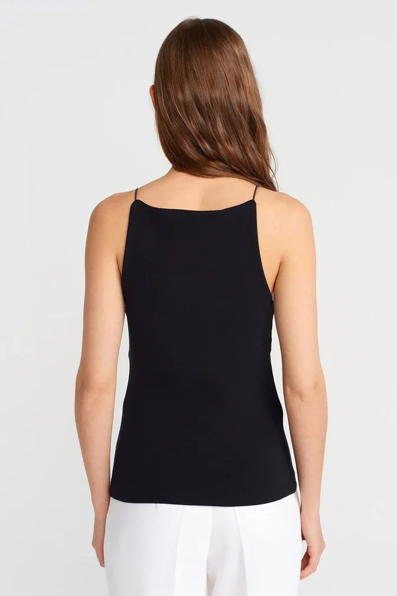 ديلفين DILVIN Slim-Fit Halterneck Jersey Blouse