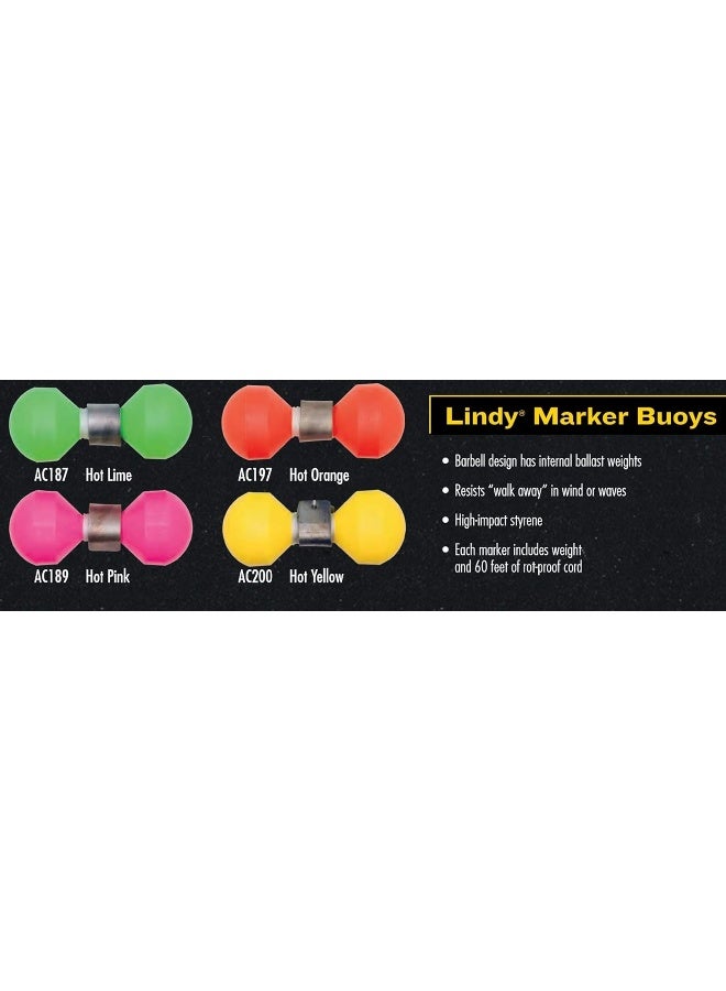 LINDY Lindy Marker Buoy for Fishing - Internal Ballast Weights and 60 ft of Rot-Proof Cord - Image 1