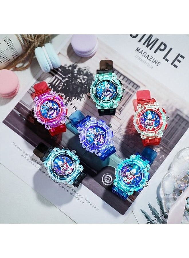 4 Ultraman Watches Boys Girls Watch,Child Watches Luminous Analog Watches for Kids Ages 3-12,Easy to Read Time Leather Wrist Watch Kids Birthday Gifts for Children Age 3+Yrs  - Image 2