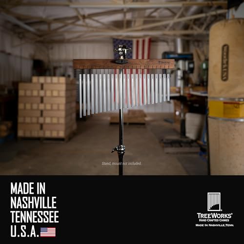 TreeWorks Chimes Classic Medium Single Row Bar Chimes Percussion Instrument — Made in U.S.A. (TRE23) - Image 2