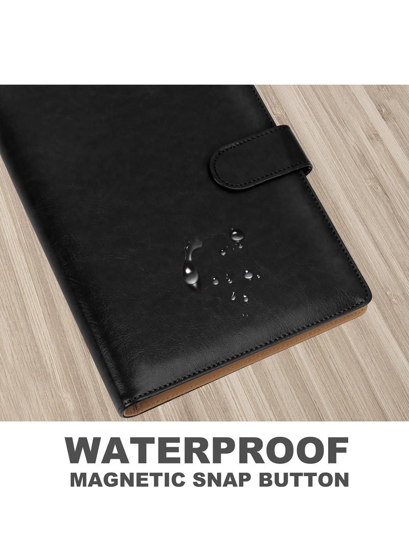 DUNISO A5 Ring Binder Notebook, 6 Ring Leather A5 Binder With A5 Refill Papers Travel Binder Journal Personal Planner Notebook Black (23.4*17.5 cm) - Image 5