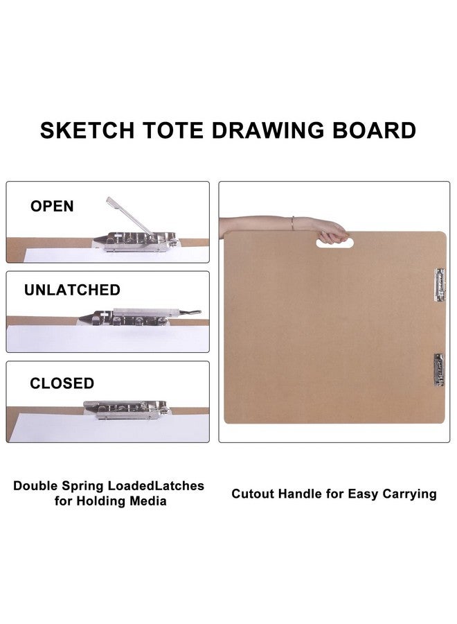 Vencer Art Supply 23 X 26 Artist Sketch Tote Boarddrawing Board With Clips And Handle For Classroomstudio Or Field Usevab003 - Image 4