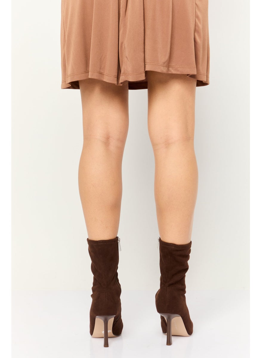 STEVE MADDEN Women Zipper Closure Mid Calf-Length Boots, Dark Brown  - Image 3