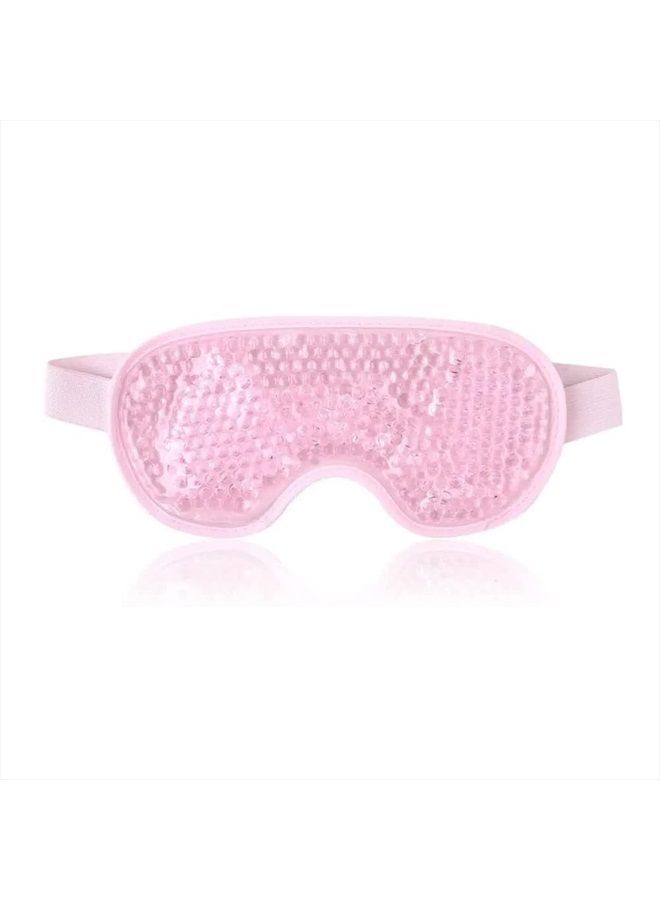 NEWGO Cooling Gel Cold Eye Mask for Puffy Eyes, Reusable Ice Pack with Soft Plush Backing for Dark Circles, Migraine, Stress Relief - Pink - Image 1