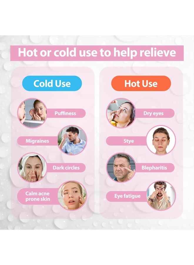 NEWGO Cooling Gel Cold Eye Mask for Puffy Eyes, Reusable Ice Pack with Soft Plush Backing for Dark Circles, Migraine, Stress Relief - Pink - Image 2