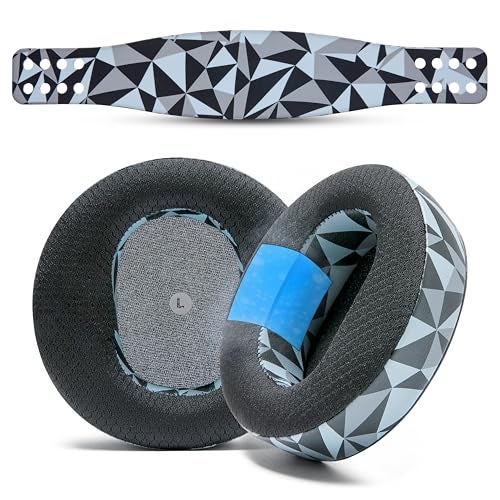 WC Mod Kit for Maxwell Gen 1 Cooling Gel Earpads Silicone Headband Compatible with Audeze Maxwell for Xbox PS5 Gen 1 by Wicked Cushions Enhanced Comfort Cooling Geo Grey - Image 1